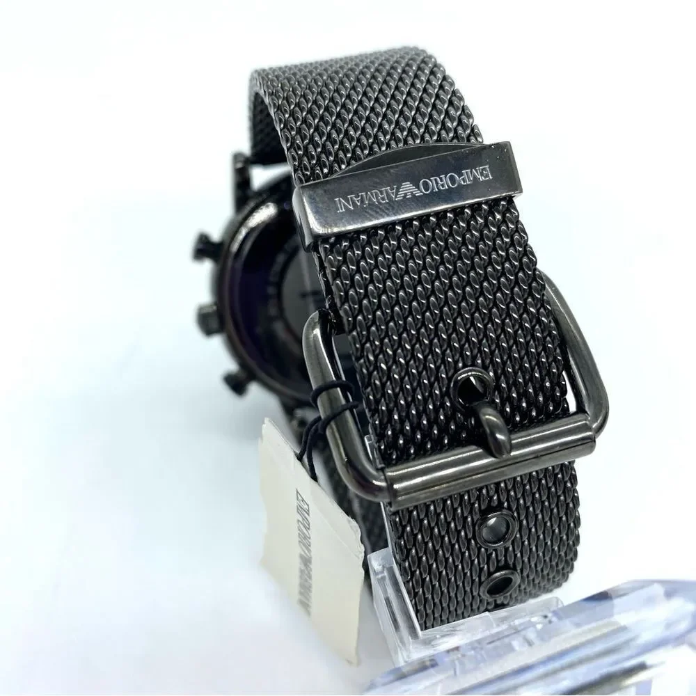 Emporio Armani Men's Chronograph Gunmetal Stainless Steel Watch AR1979 New
